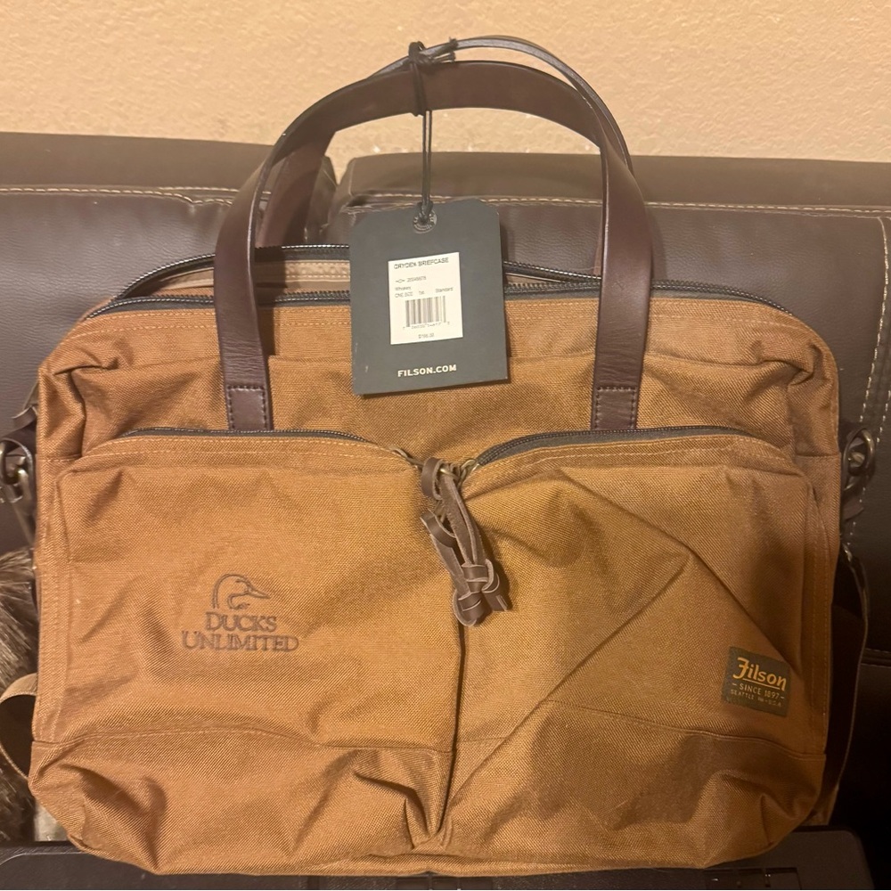 Filson Tan and Brown Men's Briefcase